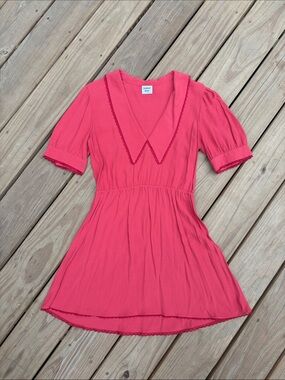 Aritzia Collared Red Coral Mini Dress